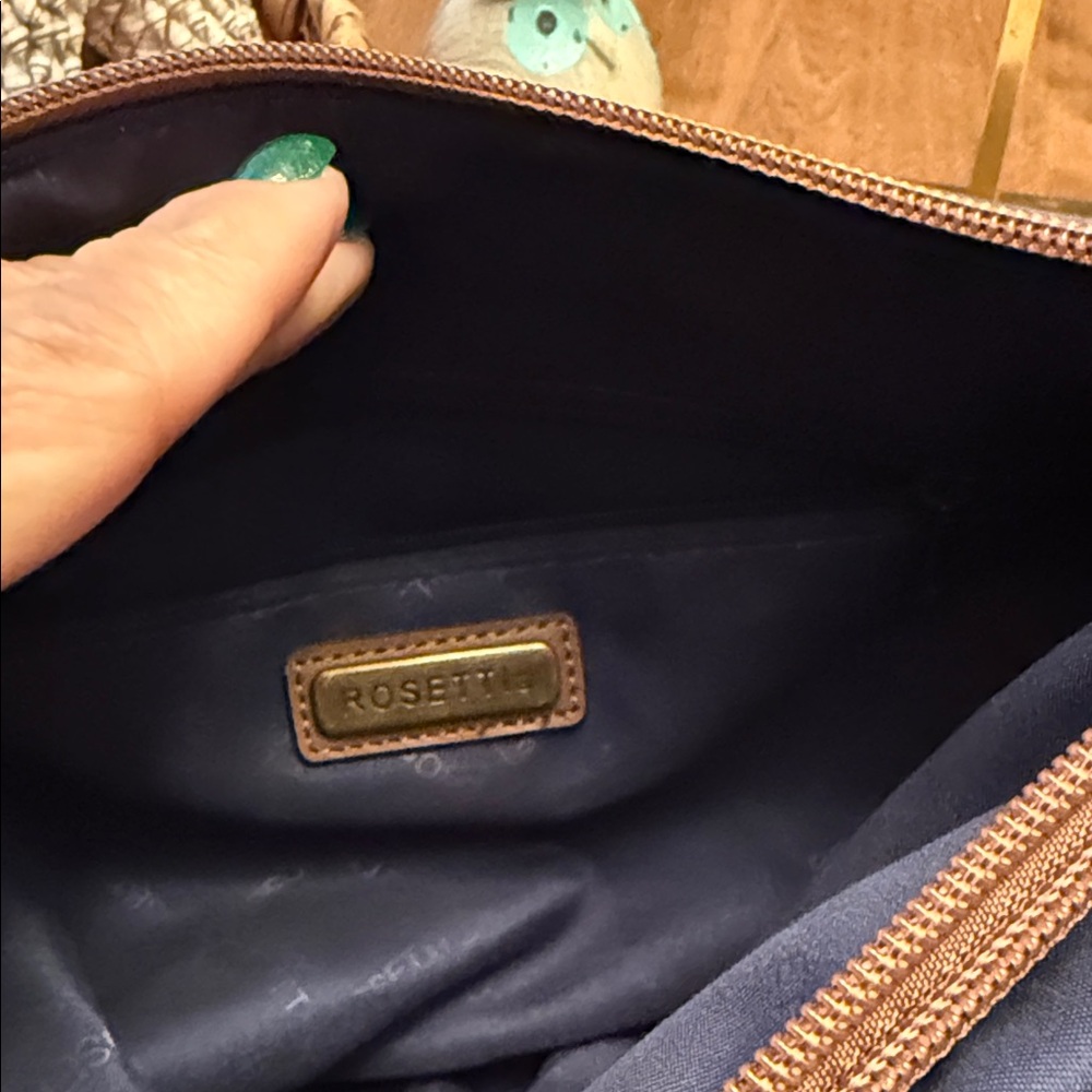 🎆Rosetti Women's Light Blue and Brown Quilted Shoulder Bag - Picture 6 of 7
